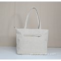 Elegante bolso de hombro de lino con mariposas coloridas para mujer